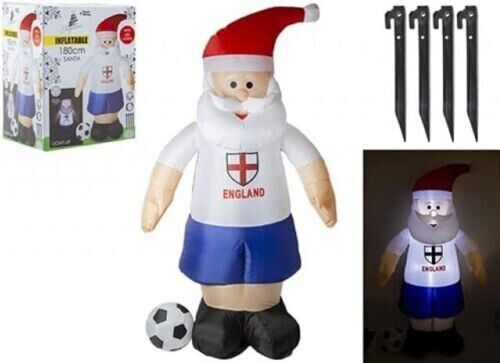 6ft Inflatable Santa Christmas LED Decoration England Football Kit World Cup