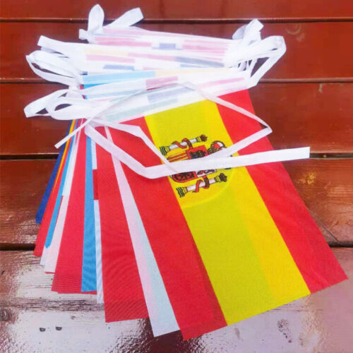 10m World Cup Football Fabric Bunting Team Flags Street Party Banner 2022 NEW