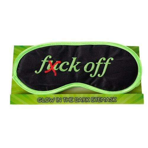 Novelty F**k Off Glow In Dark Eye Mask Blindfold Eyemask Travel Sleep Aid Adult