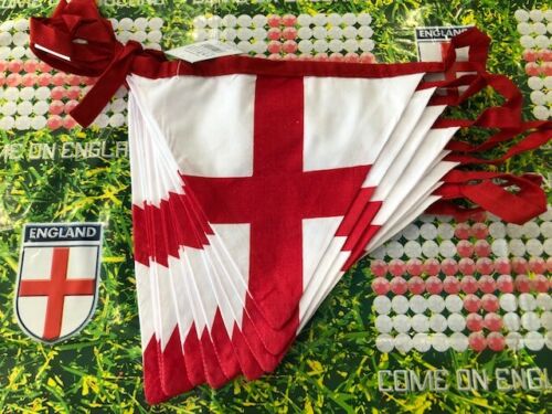England St George 100% Cotton Flag Cloth Fabric Bunting Banner Football Rugby 5M
