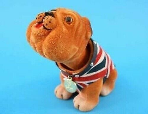 British Nodding Dog Bulldog UK Union Jack Waist Coat Souvenir Gift Car Dashboard