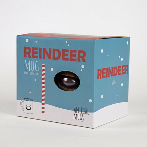 Reindeer Heat Colour Change Mug Tea Coffee Festive Rudolph Novelty Xmas Gift Box