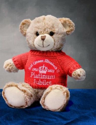 2022 Queen Elizabeth 70 Platinum Jubilee Plush Soft Red Teddy Bear Gift Souvenir - The Novelty Gift Shop 